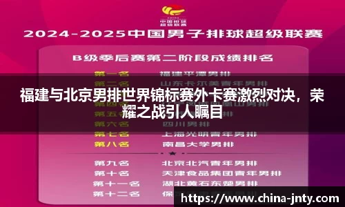 福建与北京男排世界锦标赛外卡赛激烈对决，荣耀之战引人瞩目